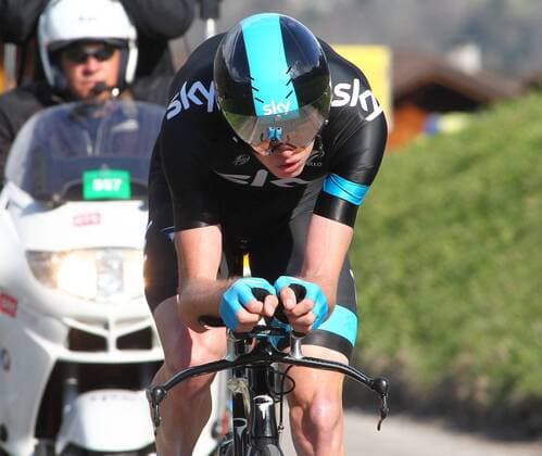 23.04.2013 Le Chable , SCHWEIZ, Radsport Tour de Romandie Prolog Bergzeitfahren Le Chable - Bruson Sieger Christopher Froome GBR Team Sky Procycling 