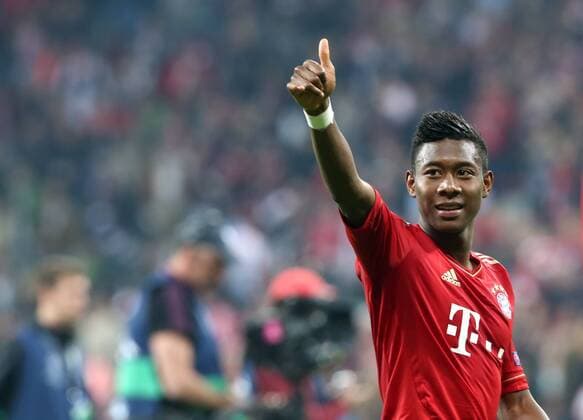 FUSSBALL - CL, Bayern vs Barcelona MUENCHEN,DEUTSCHLAND,23.APR.13 - FUSSBALL - UEFA Champions League, Halbfinale, FC Bayern München vs FC Barcelona. Bild zeigt den Jubel von David Alaba (Bayern). 