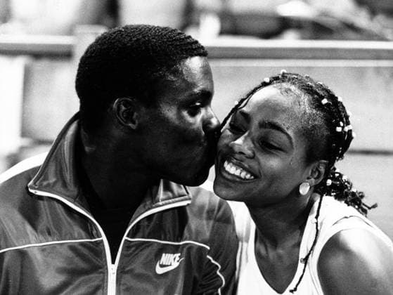 Carl Lewis (USA) mit Freundin Marsha
