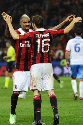Gc Milano 28 04 2013 - campionato di calcio serie A AC Mailand vs Catania Calcio: Torjubel Mathieu Flamini 