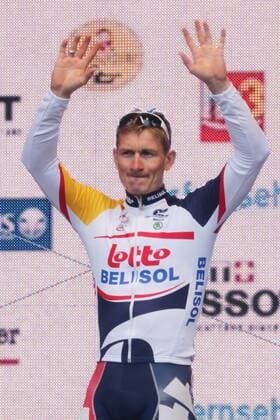 Andre Greipel (GER) vom Team Lotto-Belisol holt im Sprint den 3ten Platz und wirkt trotzdem sehr enttäuscht beim Jubeln , Radrennen 1. Mai 2013, Rund um den Finanzplatz Eschborn-Frankfurt, 1.5.2013 EP_RRZ