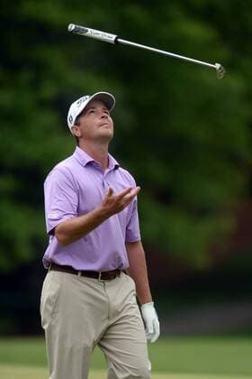 May 3, 2013 - Charlotte, NC, USA - Hunter Haas flips his putter after missing a putt on the fifth green during the second round of the Wells Fargo Championship at Quail Hollow Club in Charlotte, North Carolina, Friday, May 3, 2013. WELLS FARGO PGA Golf Herren TOURNAMENT - ZUMAm67
