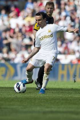 Football - 2012 2013 Premier League - Swansea City vs. Manchester City leon britton. 