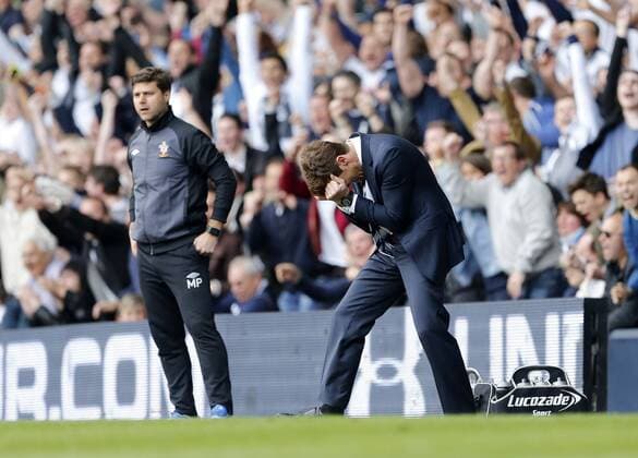 Tottenham s Andre Villas-Boas celebrates his sides opening goal..- Barclays Premier League - Tottenham vs Southampton - White Hart Lane - London - 4th May 2013 - Pic David Klein Sportimage EDITORIAL USE ONLY. No use with unauthorised audio, video, data, fixture lists, club league logos or live services. Online in-match use limited to 120 images, no video emulation. No use in betting, games or single club league player publications.