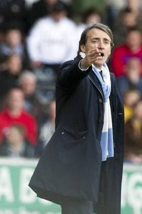 Football - 2012 2013 Premier League - Swansea City vs. Manchester City, manager roberto mancini. 