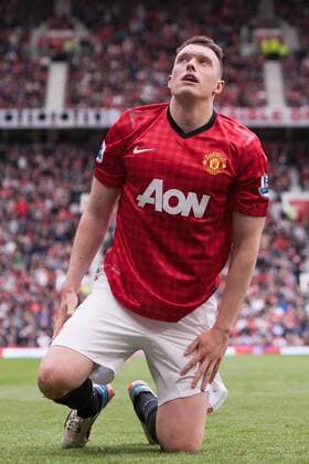 Football - 2012 2013 Premier League - Manchester United vs. Chelsea Phil Jones of Manchester United looks dejected at Old Trafford 