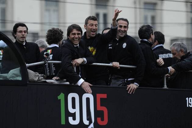 Juventus Turin ist Meister: Antonio Conte-Massimo Carrera-Angelo Alessio 