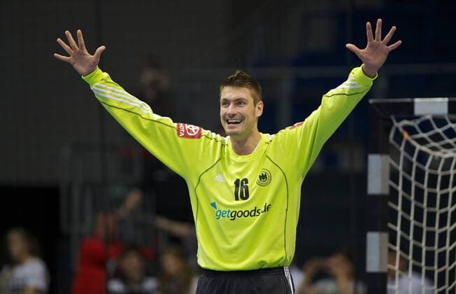 Handball Magdeburg 04.05.2013 Freundschaftsspiel Deutschland (GER) - Slowenien (SLO) Carsten Lichtlein (Deutschland, No.16) Jubel