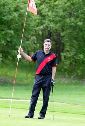Promigolf Mühlberg 10.05.13 , Mühlberg, Charity Open , Golf-Turnier auf dem Golfplatz Ringhofen im Bild: Heiner Brand