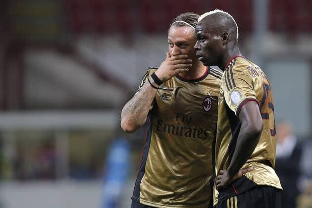 Mario Balotelli Milan, Philippe Mexes Milan, Milano 12 5 2013 .Stadio S.Siro .Football Calcio 2012 2013 Serie A. AC Milan Vs AS Roma. MarcoxBertorello
