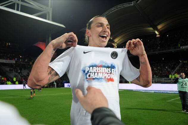 joie des parisiens - Zlatan Ibrahimovic (PSG) FOOTBALL : Lyon vs PSG - Ligue 1 - 12 05 2013 NLeGouicFEP 