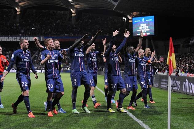 joie des parisiens FOOTBALL : Lyon vs PSG - Ligue 1 - 12 05 2013 NLeGouicFEP 