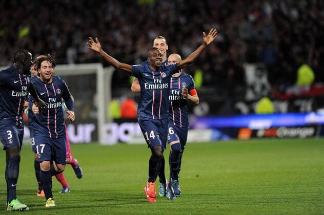joie des parisiens - Blaise Matuidi - Zlatan Ibrahimovic (PSG) FOOTBALL : Lyon vs PSG - Ligue 1 - 12 05 2013 NLeGouicFEP 