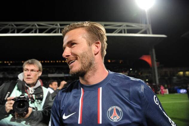 joie des parisiens - David Beckham (PSG) FOOTBALL : Lyon vs PSG - Ligue 1 - 12 05 2013 N.LeGouic FEP Panoramic 