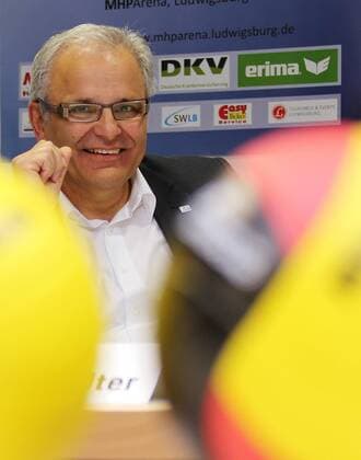 13.05.2013 Ludwigsburg Pressekonferenz zum Volleyball Länderspiel Deutschland vs. Frankreich am 24.05.2013 in der MHP Arena. WLV Präsident Martin Walter