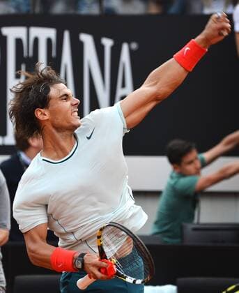 Rafael Nadal celebrates victory Esultanza - ATP Masters in Rom 2013 andreaxbalda
