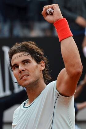 Rafael Nadal celebrates victory Esultanza - ATP Masters in Rom 2013 andreaxbalda