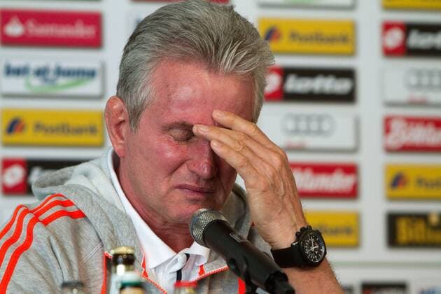 18-05-2013, Fussball, Saison 2012-2013, 1. Bundesliga, 34. Spieltag, Borussia Mönchengladbach - FC Bayern München 3-4, Trainer Jupp Heynckes (Bayern München) in der Pressekonferenz nach dem Spiel.