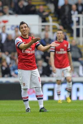 Santi Cazorla of Arsenal is frustrated after a mislaid pass - Barclays Premier League - Newcastle United - Arsenal FC London. St. James Park - Newcastle - 19 05 2013 - PicxRichardxLee Sportimage EDITORIAL USE ONLY. No use with unauthorised audio, video, data, fixture lists, club league logos or live services. Online in-match use limited to 120 images, no video emulation. No use in betting, games or single club league player publications.
