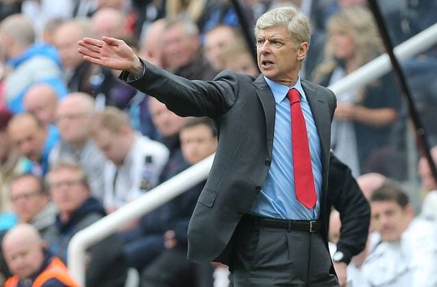 Football - English Premiership - Newcastle v Arsenal Arsene Wenger of Arsenal gestures during the Newcastle v Arsenal, Barclay s Premier League football match at St James Park, Newcastle. Colorsport 19th May 2013