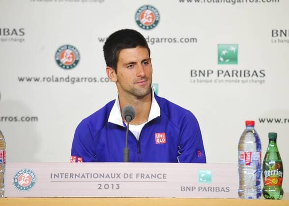 Novak Djokovic (Srb) - TENNIS: Pressekonferenz - French Open 2013 - Roland Garros - 24 05 2013 JBAutissier Panoramic 