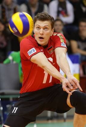 Ludwigsburg , Volleyball Länderspiel Deutschland vs. Frankreich Lukas Kampa ( Deut )