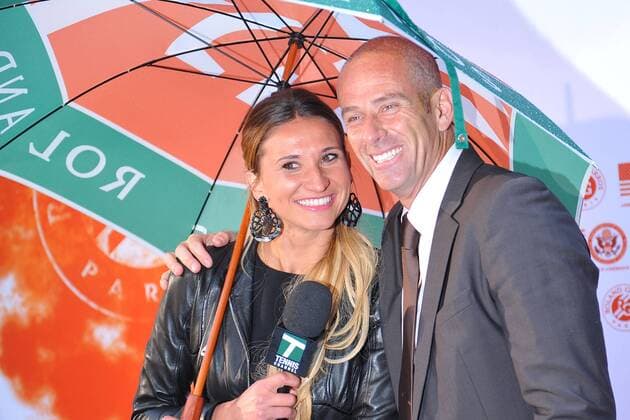 Guy Forget (Fra) et Tatiana Golovin CELEBRITES : Photocall - Soiree des joueurs de Roland Garros 2013 - 24 05 2013 TennisMagazine Panoramic 