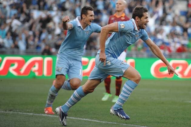 Senad Lulic Lazio.goal celebrations.26 05 2013 Roma - Coppa Italia, AS Roma vs. Lazio Roma AntoniettaxBaldassarre