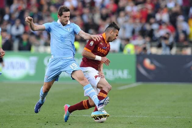 Senad Lulic Lazio, Leandro Castan Roma.26 05 2013 Roma - Coppa Italia, AS Roma vs. Lazio Roma AntoniettaxBaldassarre