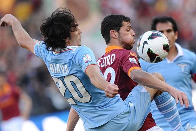 Giuseppe Biava Lazio, Mattia Destro Roma.26 05 2013 Roma - Coppa Italia, AS Roma vs. Lazio Roma AntoniettaxBaldassarre