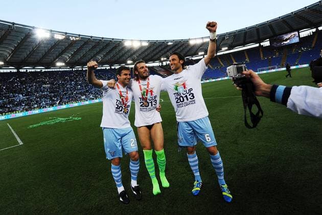 Lorik Cana, Federico Marchetti, Stefano Mauri Lazio Roma 26 05 2013 - Finale Coppa Italia, Lazio Roma andreaxstaccioli