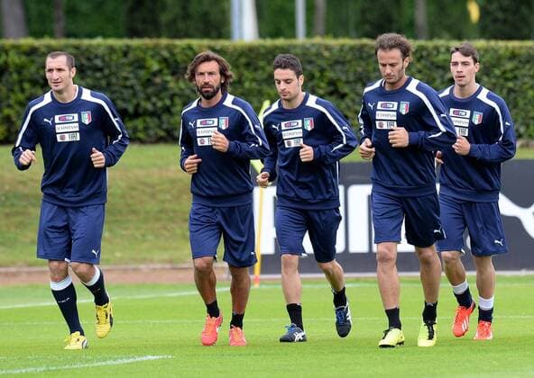 Football - soccer: International team of Italy, giorgio chiellini, andrea pirlo, gia, , alberto gilardino , mattia de sciglio (Hinweis: Verwendung nur in Deutschland - only Germany) xHOCHxZWEIx xItalyxPhotoxPressx 