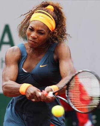 PARIS, May 31, 2013 -- Serena Williams of the United States returns the ball during the women s singles third round match at the Roland Garros stadium in Paris May 31, 2013. 