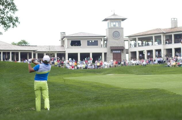 May 31, 2013: Rickie Fowler hits an approach shot from the 18th fairway during the second round of The Memorial Tournament at Muirfield Village Golf Club in Dublin, Ohio PGA Golf Herren 2013: The Memorial Tournament MAY 31 - ZUMAct5
