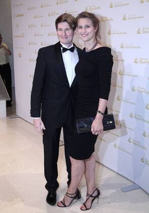 Britta Heidemann mit ihrem Partner Torsten Weber bei der Verleihung Goldene Sportpyramide am 31.05.2013 in Berlin Goldene Sportpyramide 2013, Berlin 