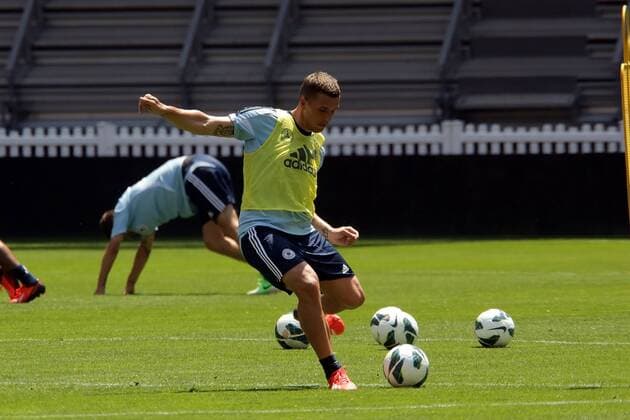 Lukas Podolski (D) - Training der Nationalmannschaft in Washington, RFK Stadium