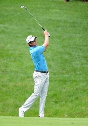 01 Jun 2013: Justin Rose watches his second shot on fourteen during the Memorial Golf Tournament third round of play at Muirfield Village Golf Course in Dublin, OH. GOLF JUN 01 PGA Golf Herren - the Memorial Tournament - Second Round Icon154060113020 EDITORIAL USE ONLY