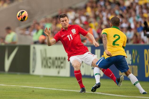 Football - International Friendly - Brazil vs. England James Milner of England in action at the Maracana Stadium, Rio de Janeiro 