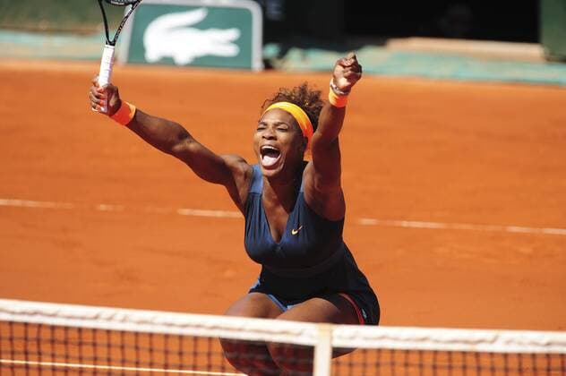 joie de Serena Williams TENNIS : Internationaux Roland Garros 2013 - 04 06 2013 JBAutissier Panoramic 