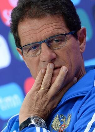 ITAR-TASS: LISBON, PORTUGAL. JUNE 6, 2013. Russia s head coach Fabio Capello looks on during a training session at the Estadio da Luz Stadium ahead of a 2014 FIFA World Cup Group F qualifying match against Portugal.  premiumd Highlight RE11DF56