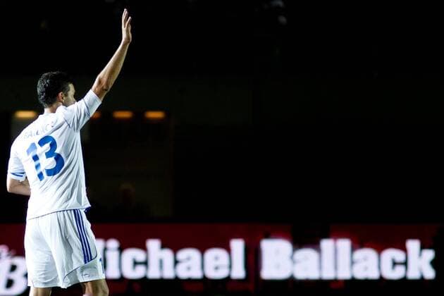 Michael Ballack (Team Ballack & Friends) - Abschiedsspiel Ciao Capitano MichaelBallack vs. Weltauswahl in der Red Bull Arena in Leipzig - Einzelbild,Deutschland,5.06.2013,Mann,Männer,Fußball