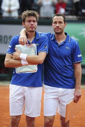 Michael Llodra (Fra) Nicolas Mahut (Fra) - - deception TENNIS : Internationaux de France de Roland Garros 2013 - 08 06 2013 JBAutissier 