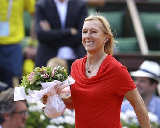 Ehrung der früheren WTA Tennis Damen Champions bei den French Open .... hier Martina Navratilova Halbfinale der Damen Tennis French Open Paris Do 06.06.2013
