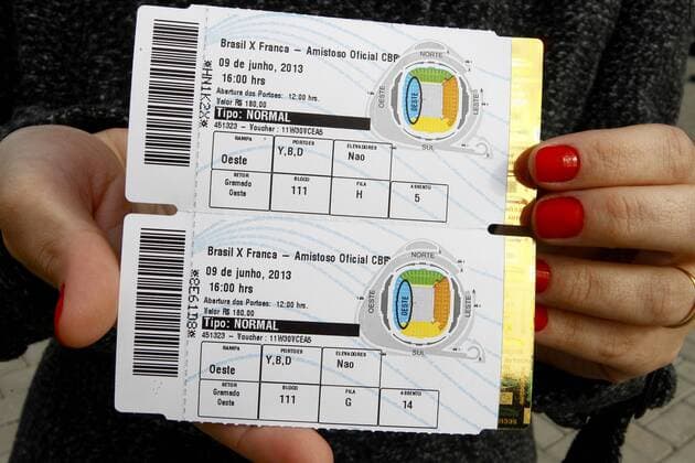 PORTO ALEGRE, Eintrittskarte Brasilien Frankreich, Arena do Gremio. ( x(134)xRodolfoxBuhrerx xLaxImagemx  (17020)