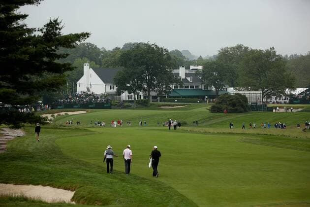 June 10 2013: View of the Club House looking from the 14th green during monday s practice round at the 2013 U.S. Open hosted by Merion Golf Club in Ardmore, PA. GOLF: JUN 10 PGA Golf Herren - U.S. Open - Monday Practice Round Icon131809 EDITORIAL USE ONLY