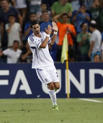 Israel s Ofir Krieff celebrates scoring his sides opening goal - Israel U21 vs England U21 - UEFA U21 Championship 2013 - Teddy Stadium - Jerusalem - Israel - 11 06 2013 - Pic David Klein Sportimage EDITORIAL USE ONLY. No use with unauthorised audio, video, data, fixture lists, club league logos or live services. Online in-match use limited to 120 images, no video emulation. No use in betting, games or single club league player publications.