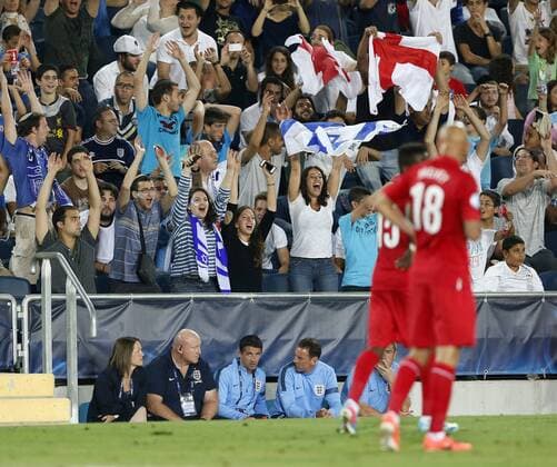Israel s fans enjoy a Mexican wave - Israel U21 vs England U21 - UEFA U21 Championship 2013 - Teddy Stadium - Jerusalem - Israel - 11 06 2013 - Pic David Klein Sportimage EDITORIAL USE ONLY. No use with unauthorised audio, video, data, fixture lists, club league logos or live services. Online in-match use limited to 120 images, no video emulation. No use in betting, games or single club league player publications.