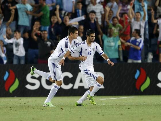 Israel s Ofir Krieff celebrates scoring his sides opening goal - Israel U21 vs England U21 - UEFA U21 Championship 2013 - Teddy Stadium - Jerusalem - Israel - 11 06 2013 - Pic David Klein Sportimage EDITORIAL USE ONLY. No use with unauthorised audio, video, data, fixture lists, club league logos or live services. Online in-match use limited to 120 images, no video emulation. No use in betting, games or single club league player publications.
