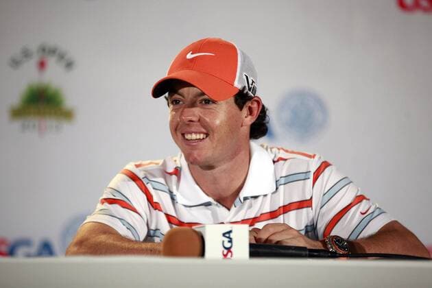June 11, 2013 - Ardmore, PA, USA - Rory McIlroy speaks to the media before the U.S. Open golf championship at Merion Golf Club in Ardmore, Pennsylvania, Tuesday, June 11, 2013. U.S. Open - ZUMAm67