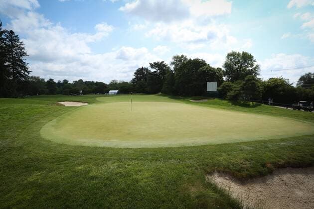 June 11 2013: General view of the green on the 1st hole during tuesday s practice round at the 2013 U.S. Open hosted by Merion Golf Club in Ardmore, PA. GOLF: JUN 11 PGA Golf Herren - U.S. Open - Tuesday Practice Round Icon20326043 EDITORIAL USE ONLY